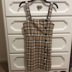 H&M Tan Plaid Dress